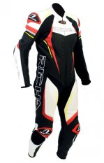 Moto kombinéza RICHA FRANCORCHAMPS jednodílná červená/fluo žlutá - nadměrná velikost