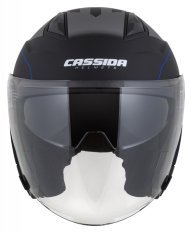 přilba Jet Tech RoxoR, CASSIDA (černá matná/modrá/šedá/bílá)