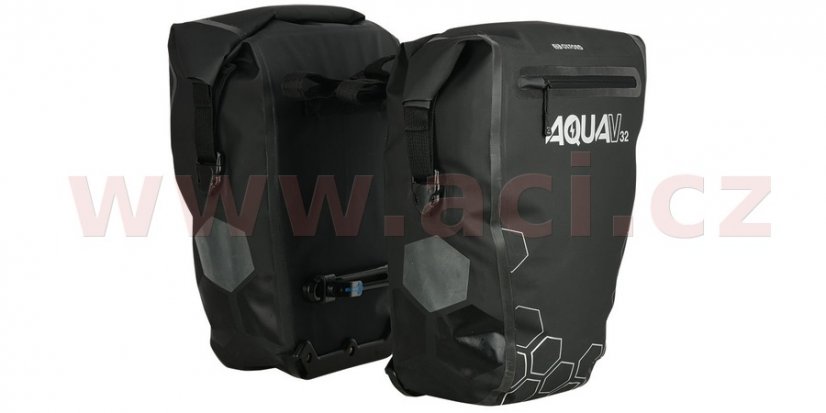boční brašny AQUA V32 QR, OXFORD (černé, s rychloupínacím systémem, objem 32l, 1 pár)