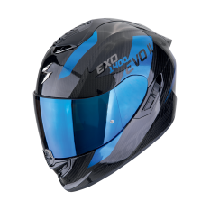 Moto přilba SCORPION EXO-1400 EVO II CARBON AIR PLATTED černo/modrá