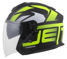 přilba Jet Tech 2.0 RoTo, CASSIDA (černá matná/žlutá fluo/bílá) 2025