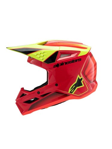 přilba S-M3 FRAY, ALPINESTARS, dětská (červená/žlutá fluo/černá) 2025