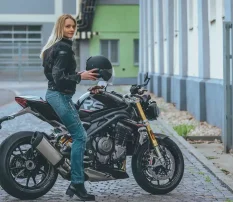 Dámské kevlarové džíny na moto Trilobite 661 Parado slim fit long blue level 2
