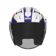 přilba N130 Myst, NOX (bílá,modrá,červená) 2025