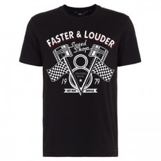 Pánské triko "Faster  Louder" Černé King Kerosin vel. M