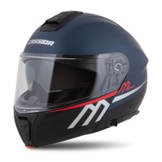 přilba Modulo 2.1 Compass, CASSIDA (modrá matná perleť/černá/stříbrná/červená, plexi s přípravou pro Pinlock) 2023