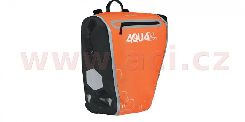 boční brašna AQUA V20 QR, OXFORD (oranžová/černá, s rychloupínacím systémem, objem 20l, 1ks)