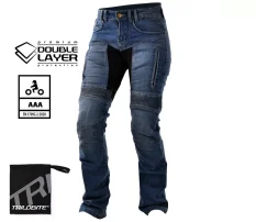 Dámské kalhoty na moto Trilobite Parado doublelayer AAA regular fit blue level 2