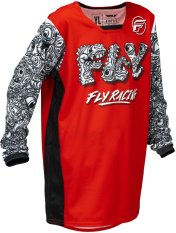 Dres KINETIC MUTANT, FLY RACING - USA 2026 dětské (červená/bílá/černá)