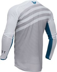 Dres cross enduro THOR LAUNCHMODE VENTED Raid bílo/šedé