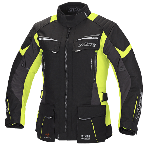 BÜSE Lago Pro textilní bunda dámská černá / žlutá - Barva: černá / žlutá, Velikost: 48