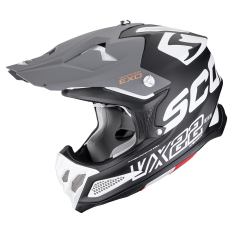 Moto přilba SCORPION VX-22 AIR UPDOWN matná černo/bílo/šedá