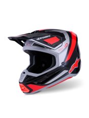 Přilba SM7 RISE, ALPINESTARS (černá/stříbrná/červená fluo) 2026