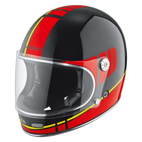 Integrální retro moto helma Held ROOT černá/červená/žlutá
