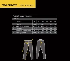 Dámské motocyklové džíny Trilobite 661 Parado skinny fit black level 2 (Prodloužené)