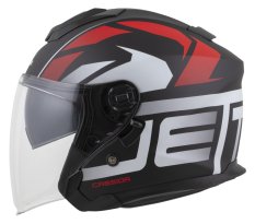 přilba Jet Tech 2.0 RoTo, CASSIDA (černá matná/červená/bílá) 2025