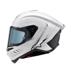 přilba SUPERTECH R-10 SOLID, ALPINESTARS (bílá/matný karbon) 2024