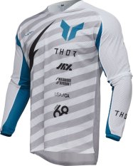 Dres cross enduro THOR LAUNCHMODE VENTED Raid bílo/šedé