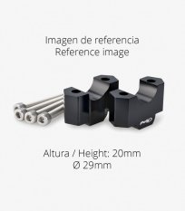 Zvýšení řidítek PUIG 3740P stříbrná height 20mm, d 29mm