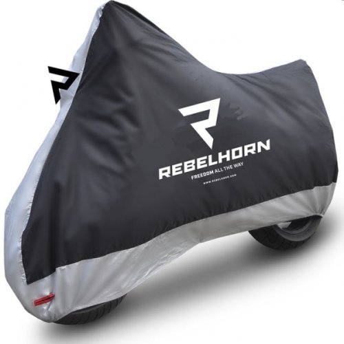 Plachta na motorku REBELHORN COVER II černo/stříbrná - velikost S