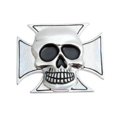 Samolepící emblém Highway Hawk CROSSSKULL - lebka v kříži, 75mm