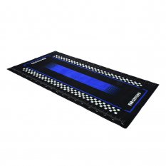 textilní koberec pod motocykl PITLANE YAMA BLUE L, OXFORD (modrá/černá, rozměr 200 x 100 cm, splňující předpisy FIM)