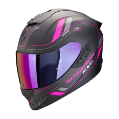 Moto přilba SCORPION EXO-1400 EVO II CARBON AIR MIRAGE matná černo/růžová