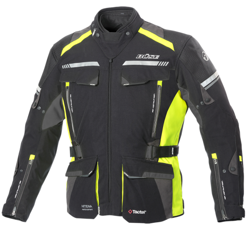 BÜSE Highland II textilní bunda pánská černá / žlutá - Barva: černá / žlutá, Velikost: 28 zkrácené