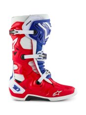 Boty TECH 10 limitovaná edice FORTITUDE, ALPINESTARS (bílá/modrá/červená) 2025