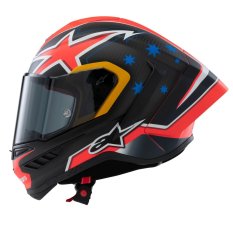 přilba SUPERTECH R10 limitovaná edice JACK MILLER, ALPINESTARS (matný karbon/červená/modrá/žlutá/bílá) 2025