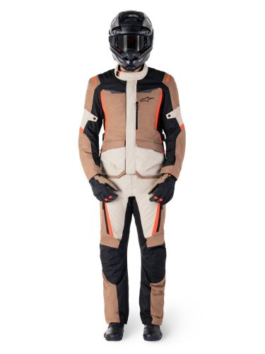 bunda ST-1 WATERPROOF, ALPINESTARS (tmavá khaki/písková/černá/červená fluo) 2025