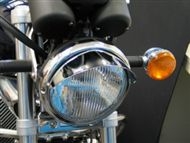 Highway Hawk Štítek pro hlavní světlo motocyklu, d=180mm, chrom (1ks)