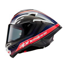 přilba SUPERTECH R-10 TEAM, ALPINESTARS (matný karbon/červená fluo/modrá/bílá) 2024