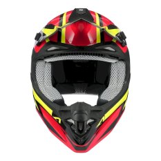 Moto přilba ASTONE MX800 RACERS červeno/neonově žlutá + 2 ks brýle ARNETTE zdarma