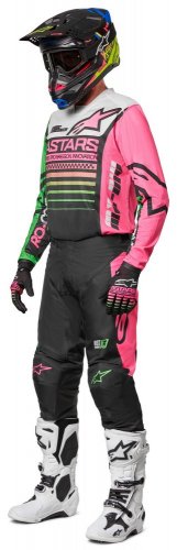 kalhoty RACER COMPASS 2022, ALPINESTARS, dětské (černá/zelená neon/růžová fluo)
