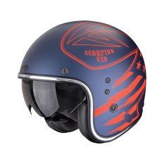 Moto přilba SCORPION BELFAST EVO DAWG matná modro/červená
