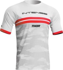 Cyklistický dres s krátkým rukávem Thor Intense Decoy MTB bílo/šedé