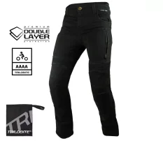Kalhoty na moto Trilobite Parado doublelayer AAAA slim fit men jeans black level 2 (prodloužené)