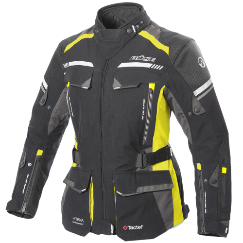 BÜSE Highland II textilní bunda dámská černá / žlutá - Barva: černá / žlutá, Velikost: 42