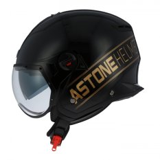 Moto přilba ASTONE MINIJET S SPORT COOPER černo/zlatá