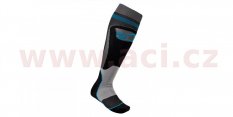 ponožky MX PLUS-1 2020, ALPINESTARS (černá/tyrkysová)