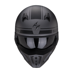 Moto přilba SCORPION COVERT-X TUSSLE matná stříbrno/černá