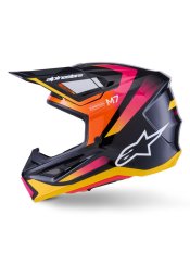 Přilba SM7 RISE, ALPINESTARS (černá/žlutá/růžová fluo) 2026