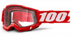 ACCURI 2 100% - USA , Enduro Moto brýle červené - čiré Dual plexi